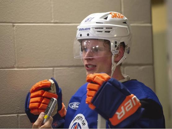 Edmonton Oilers' German-born centre Josh Samanski brings hulking size to prospect pool