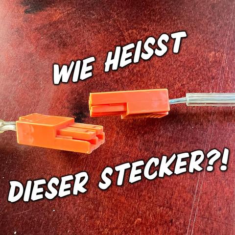 Foto von gesuchtem Stecker-Typ und Text "Wie heißt dieser Stecker?!"