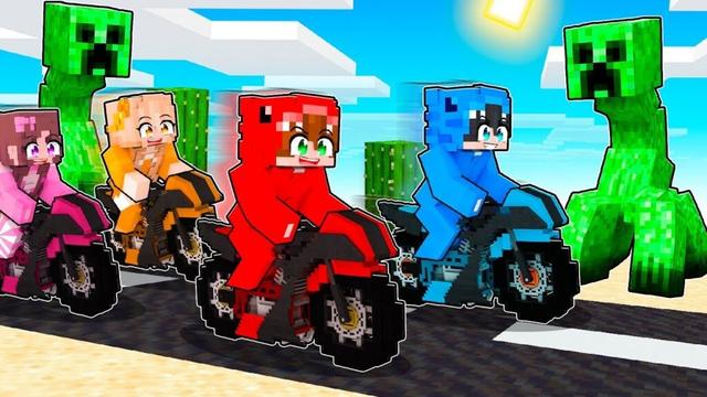 Hice un VIAJE EN MOTO con Mis Amigos en Minecraft!