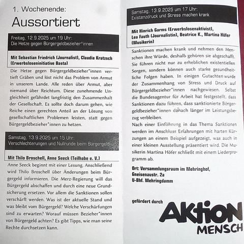 Flyer zur Veranstaltungsreihe