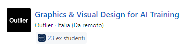 Annuncio di lavoro per "Graphics & Visual Design for AI Training" (cit.) da parte di Oulier su Linkedin