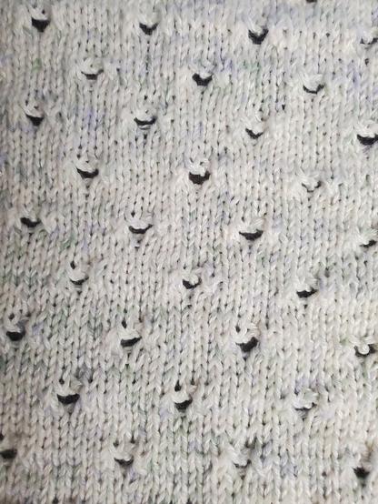 Close up of my shawl, this section representing rain