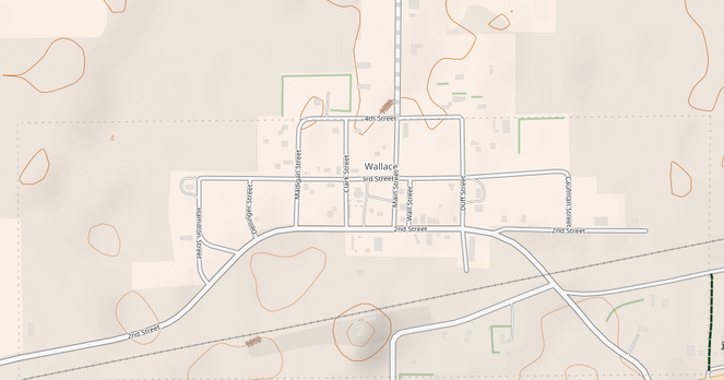 Carte d'une petite ville au Kansas qui se nomme Wallace