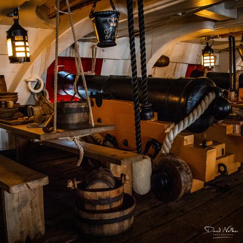 Canon on the gun deck of HMS Victory