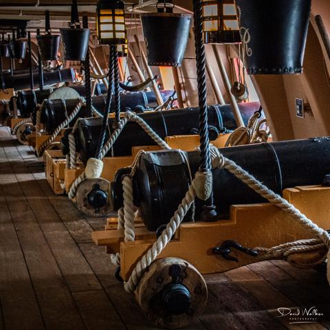 Canon on the gun deck of HMS Victory
