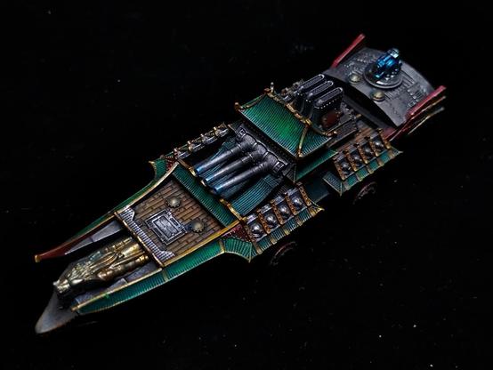 Figurine pour le jeux Dystopian War d'un navire pour la faction Empire