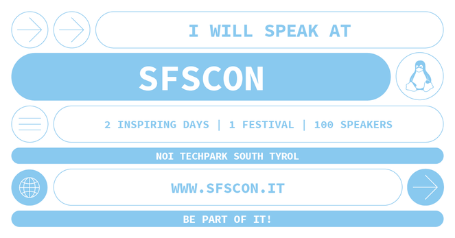 Badge of the conference SFSCON2025, a conference about free software.