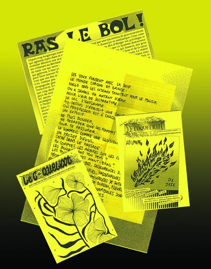 Présentation des différentes pages du Coquelicot 7 (c'est un A4 plié en deux)
Illustration, texte et poésie