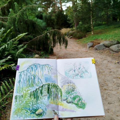 Skizzenbuch vor der Szene