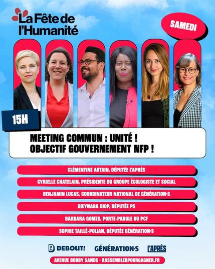 Meeting commun : Unité ! Objectif gouvernement NFP