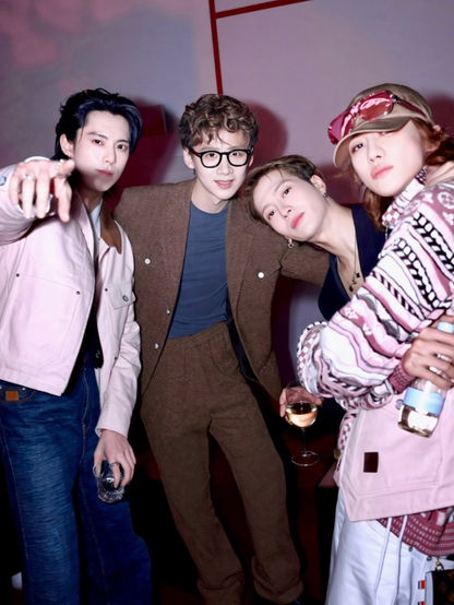 Photo showing Wang Hedi, Bai Jingting, Jackson Wang and Xu Minghao.