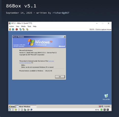 This is the September 2025 update to 86Box, bringing in some new features and the results of a bugfix marathon started right after the v5.0 release.