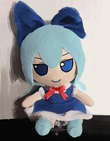 drawing of my cirno fumo