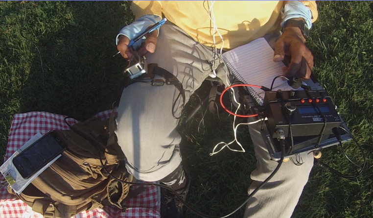 Amateur Radio Portable Equipment. Transceiver And Morse Code Paddle