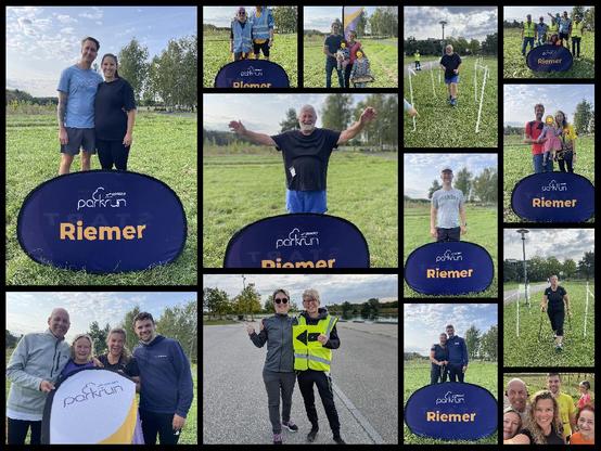 Photo collage of runners at Riemer parkrun