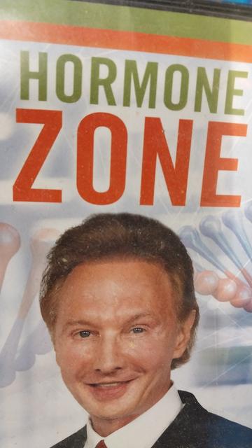 A DVD called Hormone Zone showing a fancy old guy smiling at the viewer