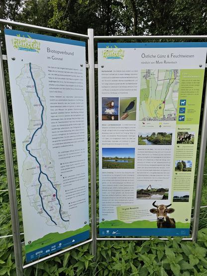 Das Bild zeigt eine Informationstafel mit dem Titel "Drumlinlandschaft Biotop-Mosaik zwischen Forggensee & Bannwaldsee". Die Tafel ist in einem silbernen Rahmen montiert und enthält verschiedene Informationen und Bilder. Oben links steht der Titel, gefolgt von einer kurzen Beschreibung der Drumlins, die für den Varspenraum charakteristisch sind. Darunter befinden sich mehrere Bilder, darunter eine Landschaftsansicht, eine Schmetterlingsfotografie und eine Illustration von Drumlins. Ein weiteres Bild zeigt eine Querschnittsdarstellung der Landschaft. In der Mitte der Tafel ist eine Illustration mit einer Kuh auf einem Hügel zu sehen, und darunter sind verschiedene Biotoparten wie "Grasswiesen", "Hanghöhen" und "Oberhang" dargestellt. Rechts auf der Tafel befindet sich ein Textblock über die Sicherung durch Biotopverbund und Pflege, sowie eine Karte der Region. Im Hintergrund ist ein See und ein kleines weißes Gebäude auf einem Hügel zu sehen.

Bereitgestellt von @altbot, privat und lokal generiert mit Ovis2-8B

🌱 Energieverbrauch: 0.271 Wh