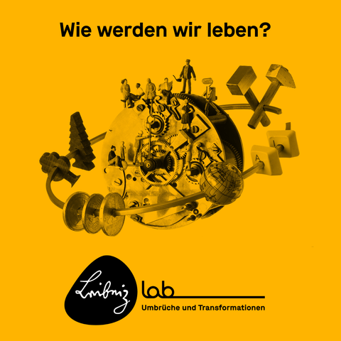 Das Key Visual (© Eike Dingler) zeigt ein Uhrwerk mit menschliche Figuren bei unterschiedlichen Tätigkeiten,  umkreist von einem Ring mit Gegenständen wie Geldmünzen, gekreuzten Hämmern Bäumen und Computer-Tastatur-Tasten. Darunter die Wort-Bildmarke des Labs. Das Ganze auf orangegelbem Grund.