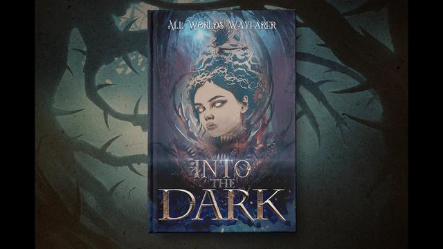 A image of a book titled "Into the Dark" by All Worlds Wayfarer.
