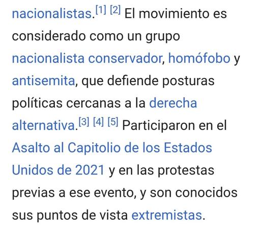 Sigue el artículo de Wikipedia sobre los Groypers: "El movimiento es considerado como un grupo nacionalista conservador, homófobo y antisemita, que defiende posturas políticas cercanas a la derecha alternativa.[3][4][5] Participaron en el Asalto al Capitolio de los Estados Unidos de 2021 y en las protestas previas a ese evento, y son conocidos sus puntos de vista extremistas."