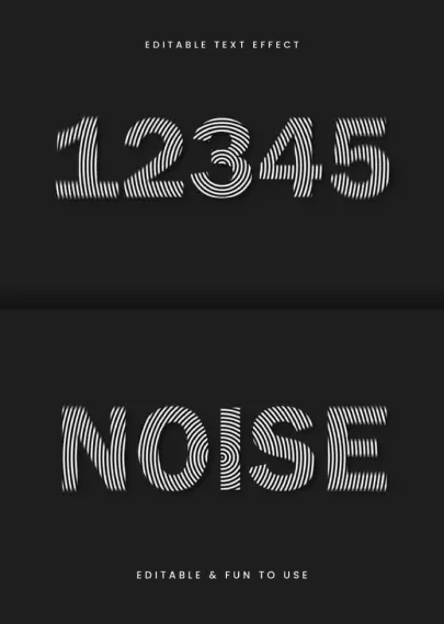 Adobe Illustrator Text Effect by Gstudio Templates of Black and White Circular Lines on Blurry Titles