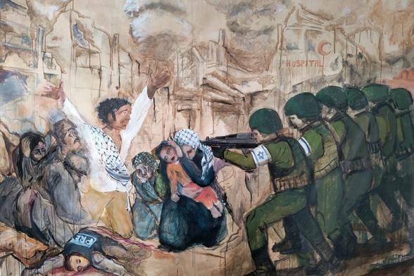 Cuadro elaborado por la Asociación de Profesores de Dibujo de Madrid durante las protestas de La Vuelta (Asociación de Profesores de Dibujo de Madrid)