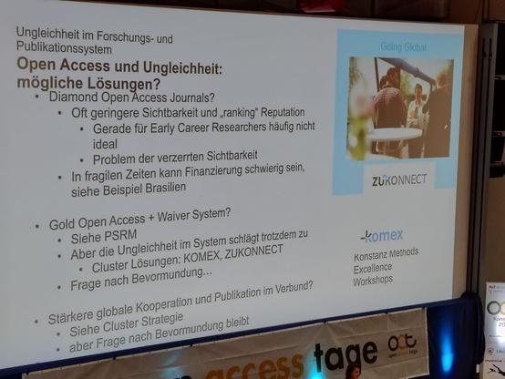 Präsentation von Prof. Dr. Gabriele Spilker auf den Open-Access-Tagen 2025 in Konstanz.