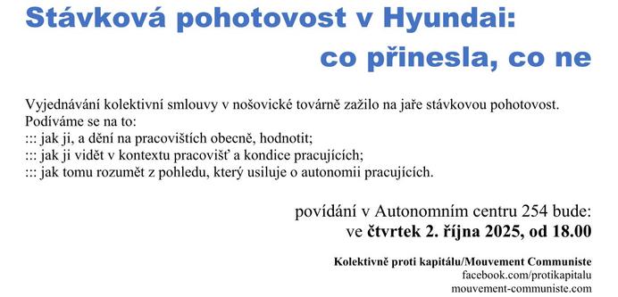 Stávková pohotovost v Hyundai: co přinesla, co ne