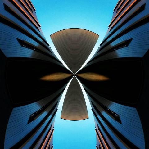 A polar projection of a building