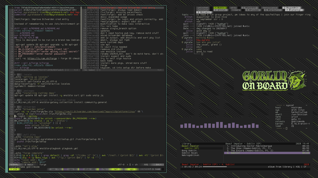 screenshot of a heavily customised linux desktop