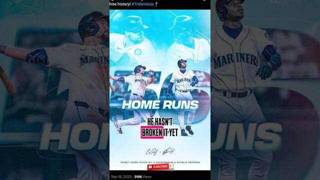 MLB：Cal Raliegh Ties Ken Griffey Jr. #tridentsup #mariners #thekid