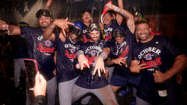Inside Cubs clubhouse during MLB playoffs berth celebration