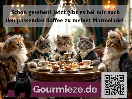 Katzen an herrschaftlicher Kaffeetafel