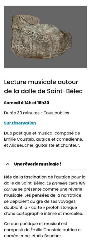 LA 1ère CARTE IGN CONNUE

Lecture musicale d'Emilie Cousteix et Alix Beucher samedi 20/09/2025 🎉

Musée d'archéologie nationale, St-Germain-en-Laye, rer A
14h ou 16h30
durée 30 min
