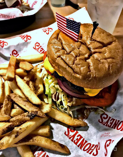Cheeseburger and fries