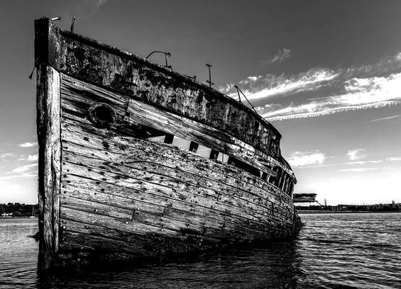 Old boat wreck on the Isle of Wight