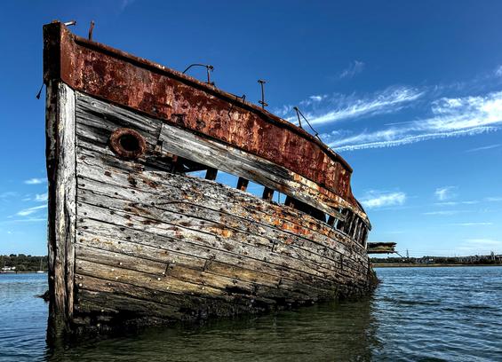 Old boat wreck on the Isle of Wight