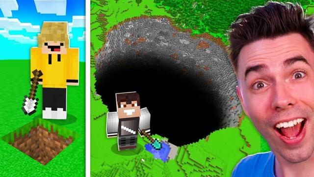 KTO WYKOPIE WIĘKSZĄ DZIURĘ = WYGRYWA w Minecraft!