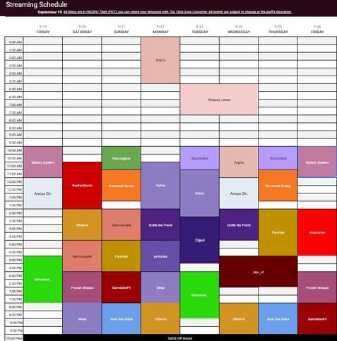 Sonic Amateur Games Expo (SAGE) 2025's Streaming Schedule.

"SAGE 2025 is starting up again, and that also means, we have a streaming schedule! We got returning and new members joining the Streaming crew!"