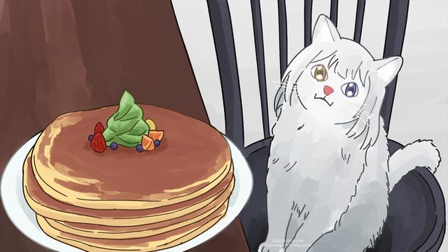 the pancake cat but it's kaname raana