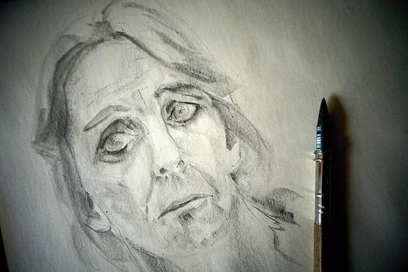 photo of a drawing in pencil