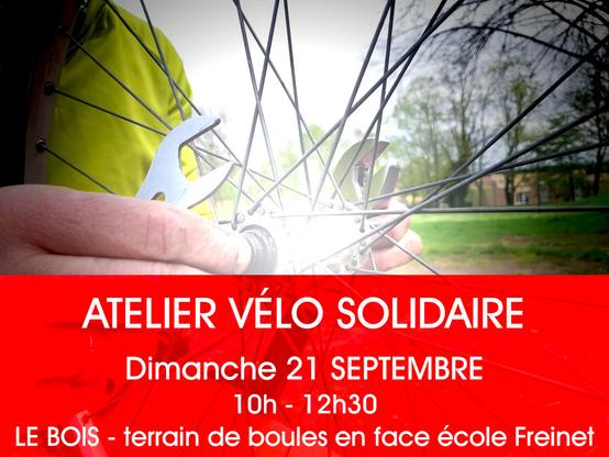 ATELIER VÉLO participatif avec Hérouelibre :
Dimanche 21 septembre 2025
De 10h à 12h30
Hérouville Saint-Clair - Le Bois
Au terrain de boules sur le grand pré central face école Freinet.