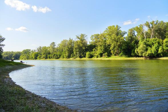 The „blue water“ near albern, vienna, austria