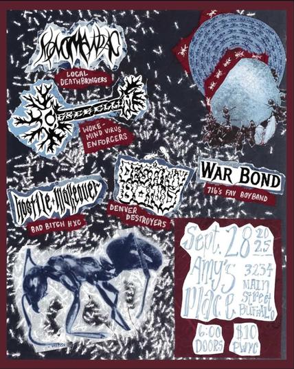 MONOMANIAC, Cerebellum, War Bond, Hostile Makeover, and special guests Destiny Bond! 9/28 Amy's Place