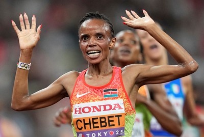 Chebet, Perez complete golden doubles at Tokyo worlds