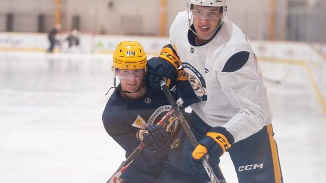 What Brady Martin is learning from Stamkos, Forsberg at Predators camp
