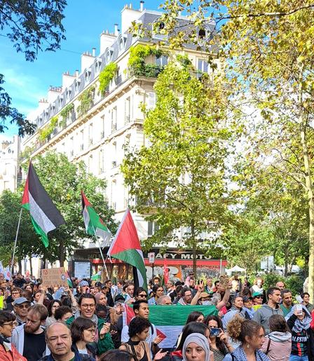 Autre photo avec drapeaux palestiniens
