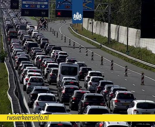 Filebeeld op de A20.