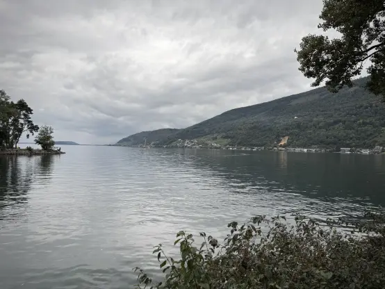 The lake of Bienne as seen from the shores at Nidau.