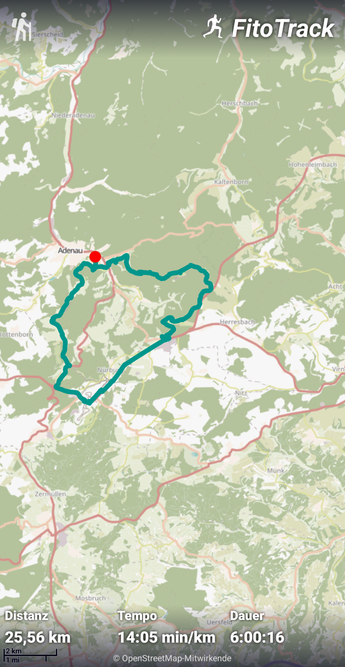 Getrackte Route mit der Fitotrack App